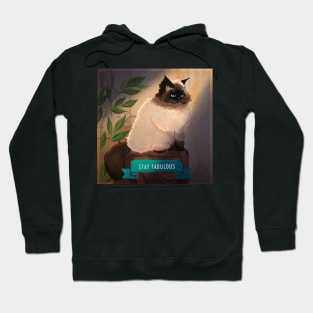 Stay Fabulous Cat Design Hoodie